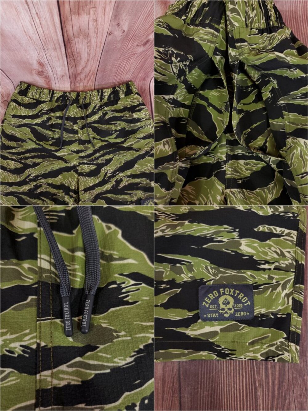 Zero Foxtrot Mens 2XL Tiger Stripe Camo Athletic Shorts Lined Tactical Workout - Picture 5 of 13